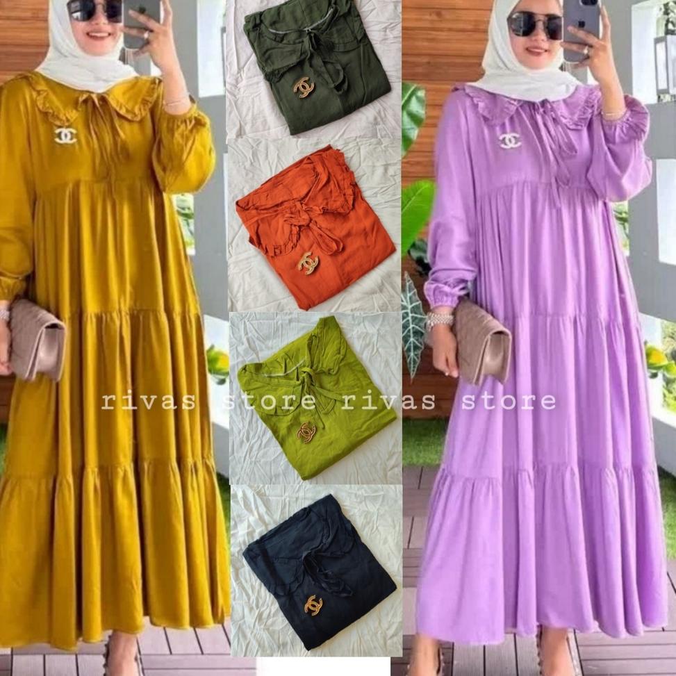 NEW STOCK Gamis rayon premium - Gamis rayon - gamis midi dres - gamis rayon polos - gamis polos
