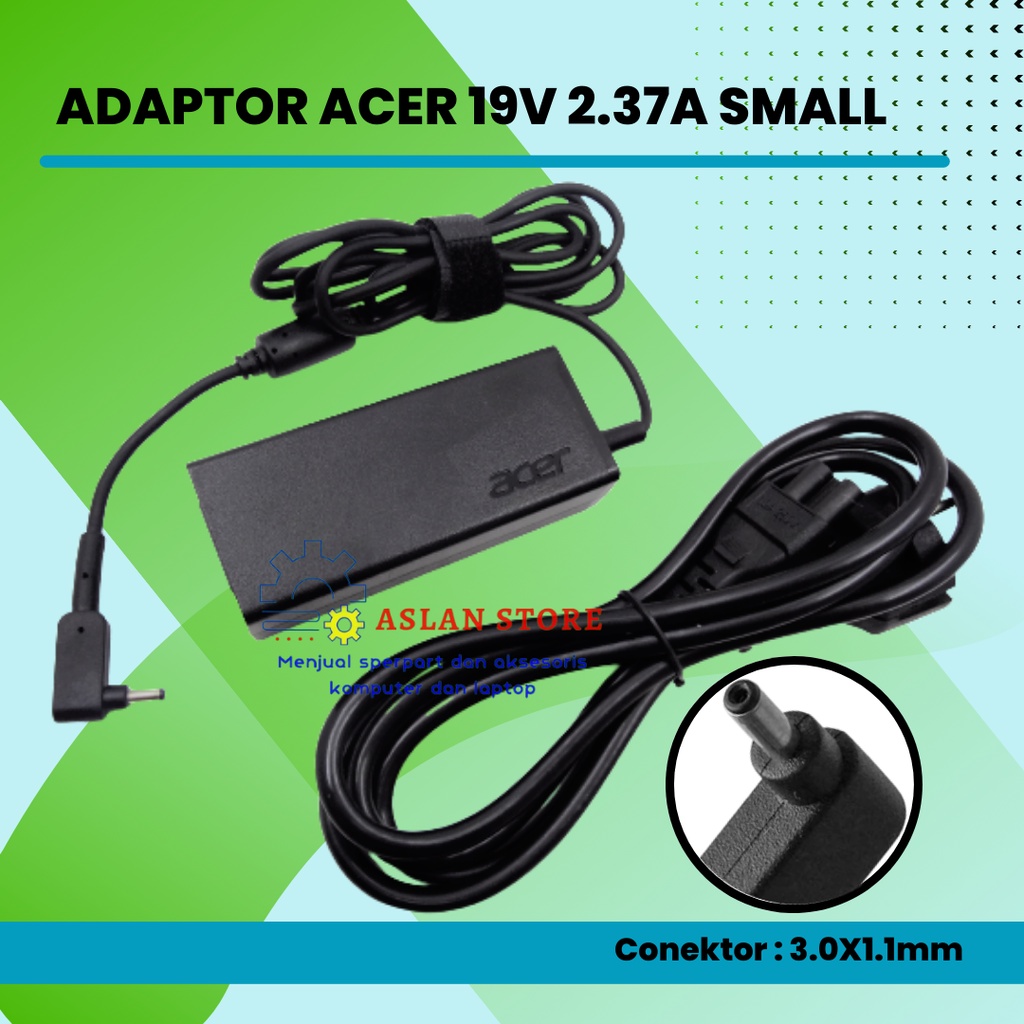 Adaptor Charger Acer switch alpha 12 11 PRO 19V 2.37 DC 3.0*1.1mm ORI