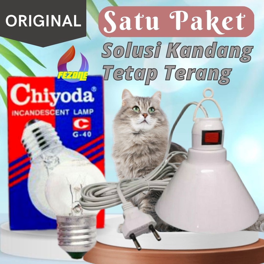 Set Lampu Kandang Hewan Peliharaan Kucing FEZONE