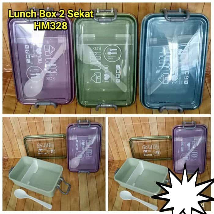 LUNCH BOX DELICIOUS LUNCH TEMPAT MAKAN 2 SEKAT ANTI TUMPAH KAPASITAS 750 ML BFA FREE // 328