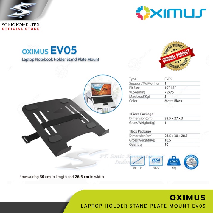 Bracket Laptop Notebook Holder Stand Plate Mount Oximus EV05