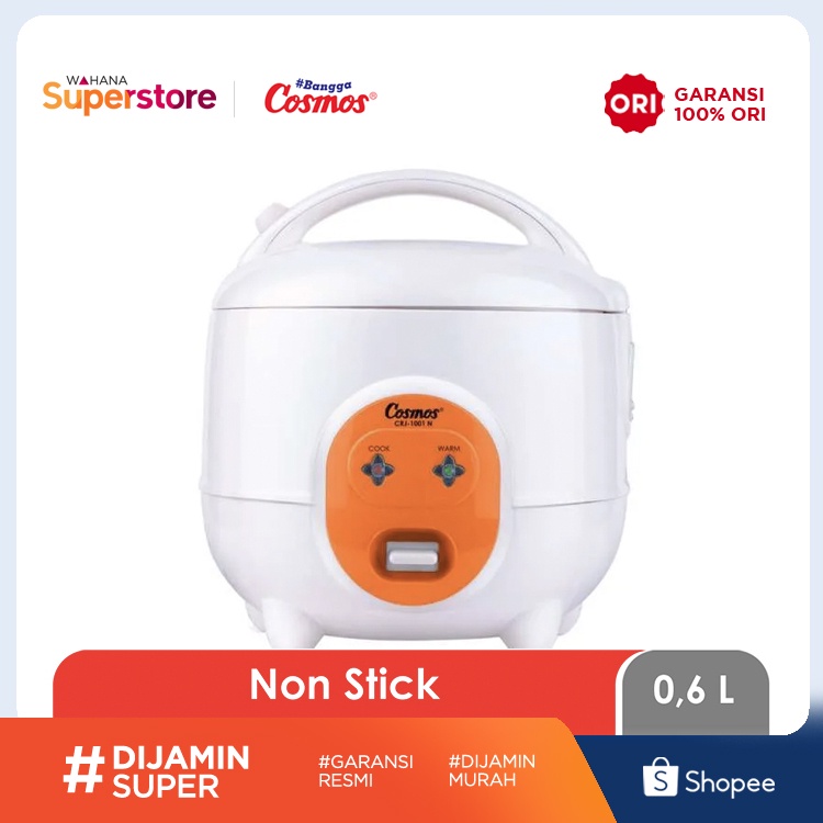 Cosmos Rice Cooker Penanak Nasi 0.6 Liter - CRJ1001N