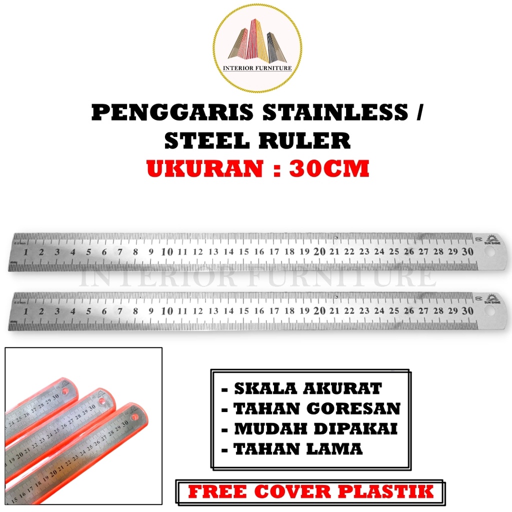 Stainless Ruler / Penggaris Stainless 30 CM