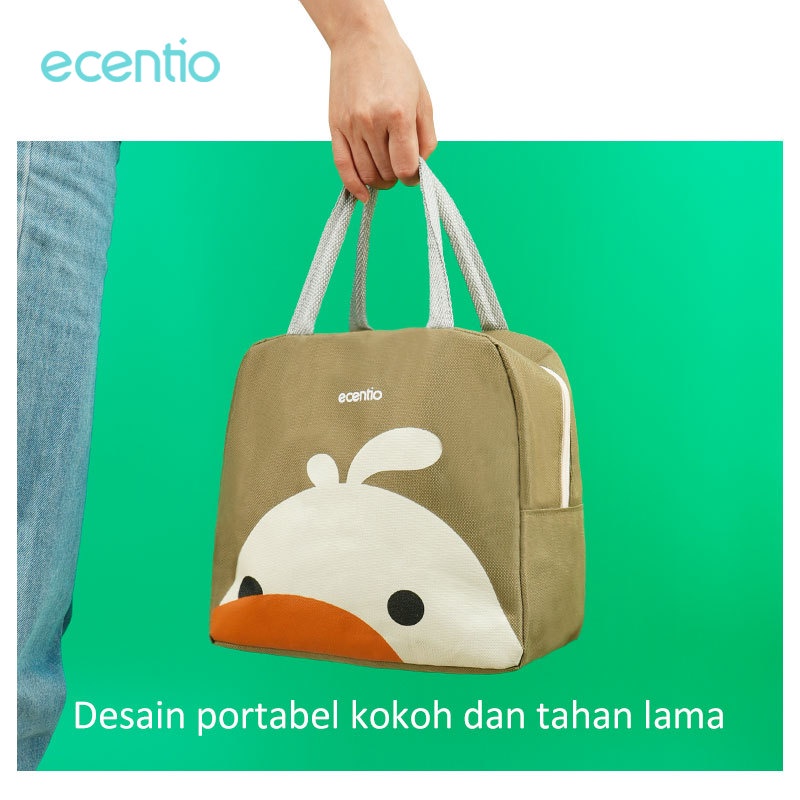 ecentio tas bekal lunch bag anti panas tas kotak makan siang sekolah portabe tas makan kapasitas besar lunch cooler bag