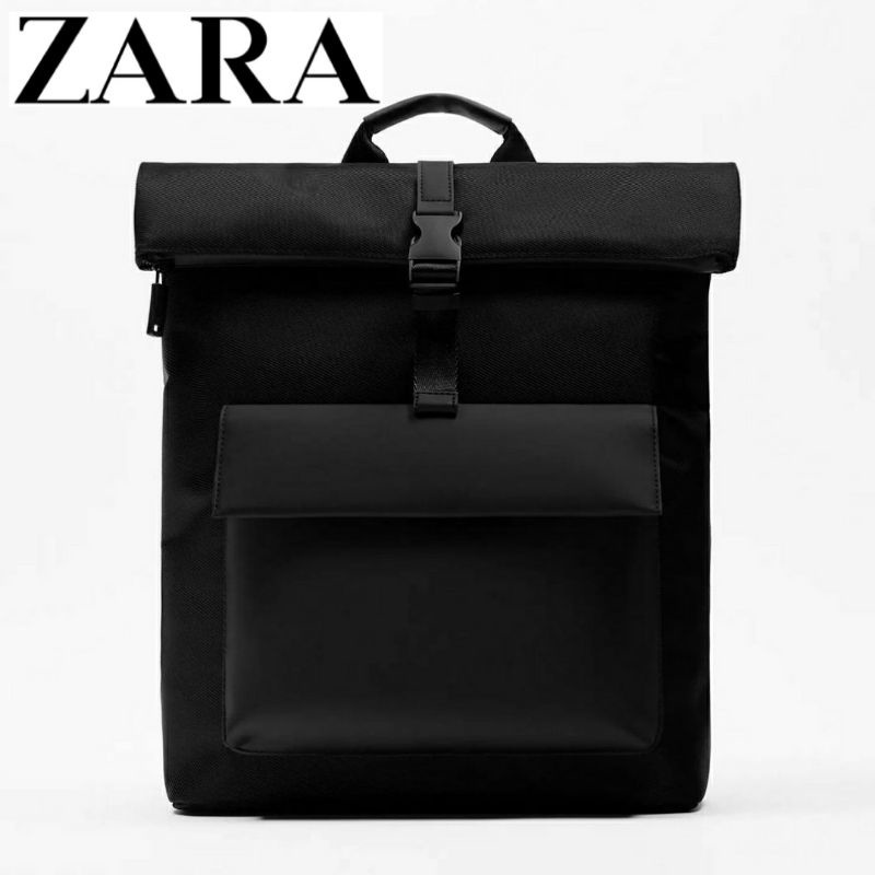 Tas Pria Tas Ransel Pria Zara man backpack black Tas Laptop zz781