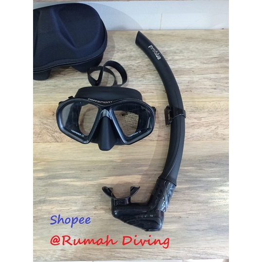 Kacamata Selam Panah Ikan Masker Freedive Apnea Freediving Free Diving Glasses Set Tube Selang Snork
