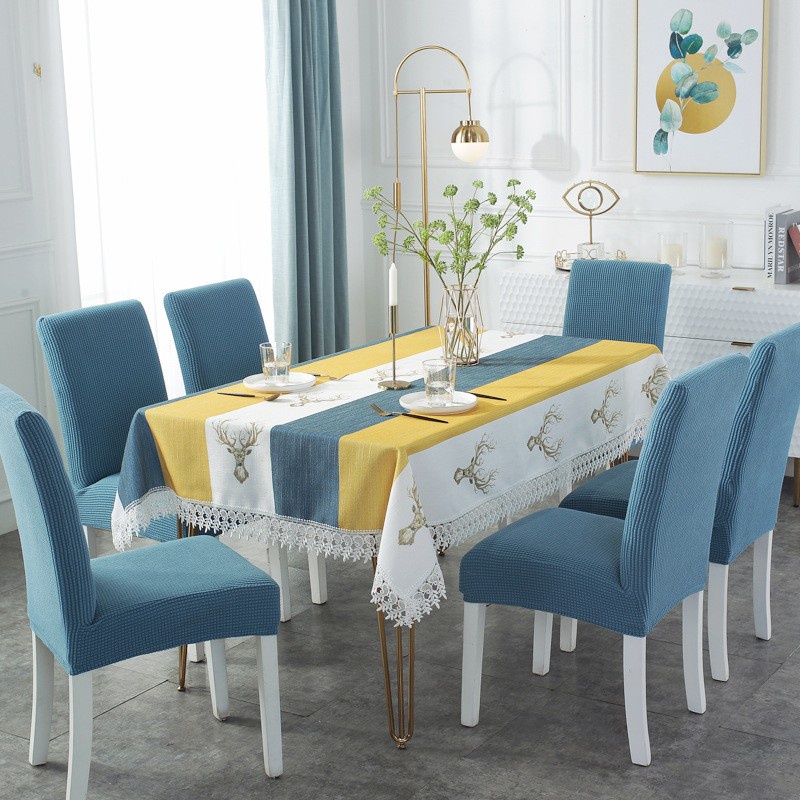 Nordic Table Cloth / Taplak Meja Makan Velvet Anti Panas Renda Tebal - Nordic SET