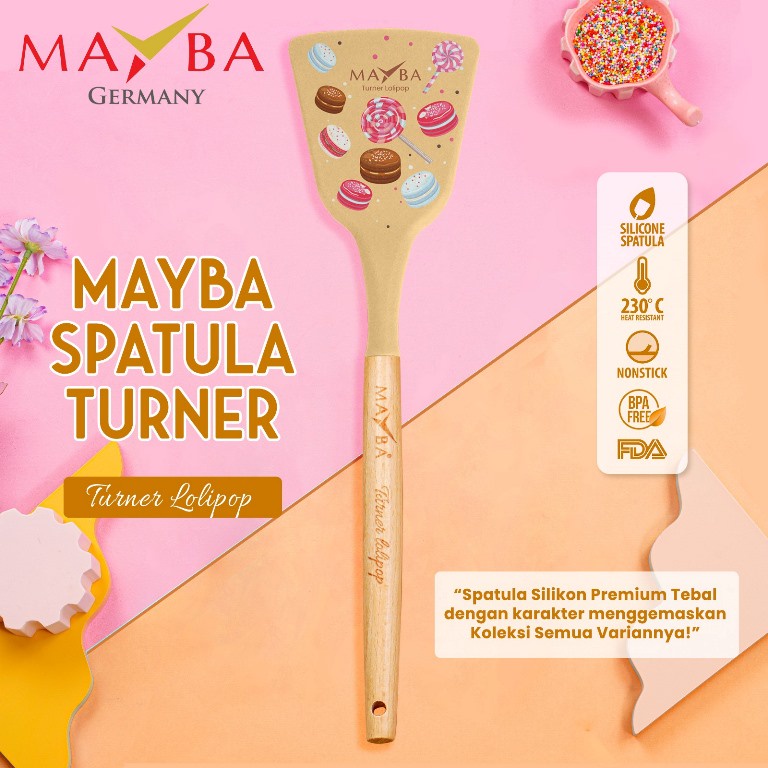 Spatula Karakter Sodet Silicone Turner MAYBA GERMANY KARAKTER PINK BUTTERFLY- Mayba Turner Karakter