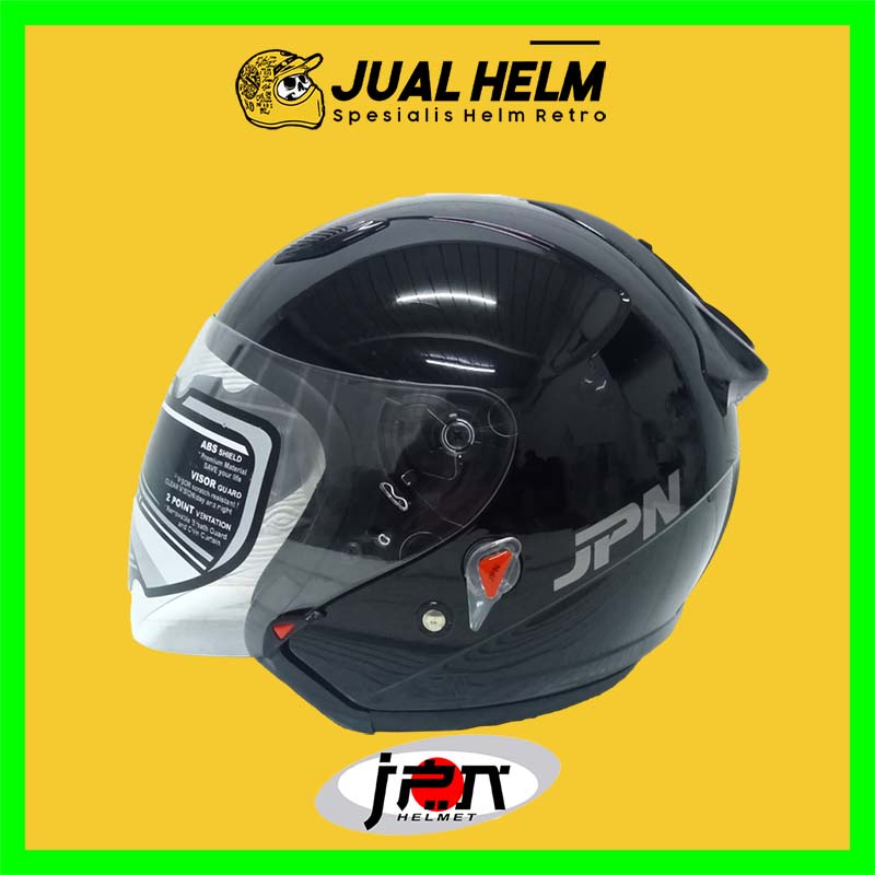 Helm JPN Galaxy Series Solid Black Glossy | Helm Half Face Single Visor | JUAL HELM