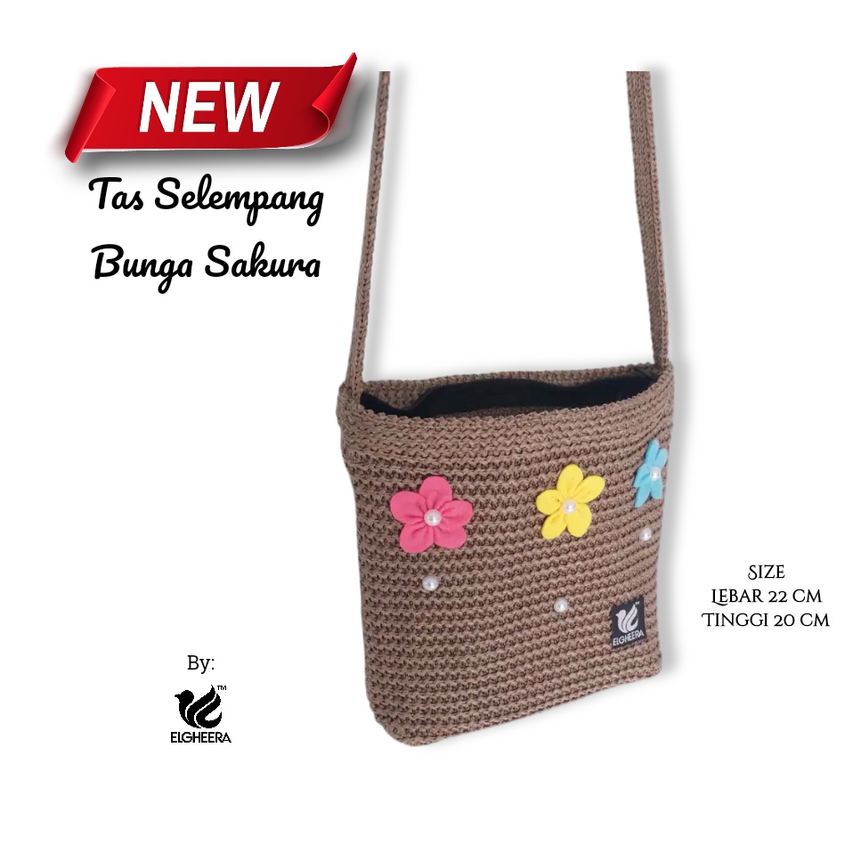 Tas Selempang Wanita 2023 Bunga Sakura 22cmx20cm