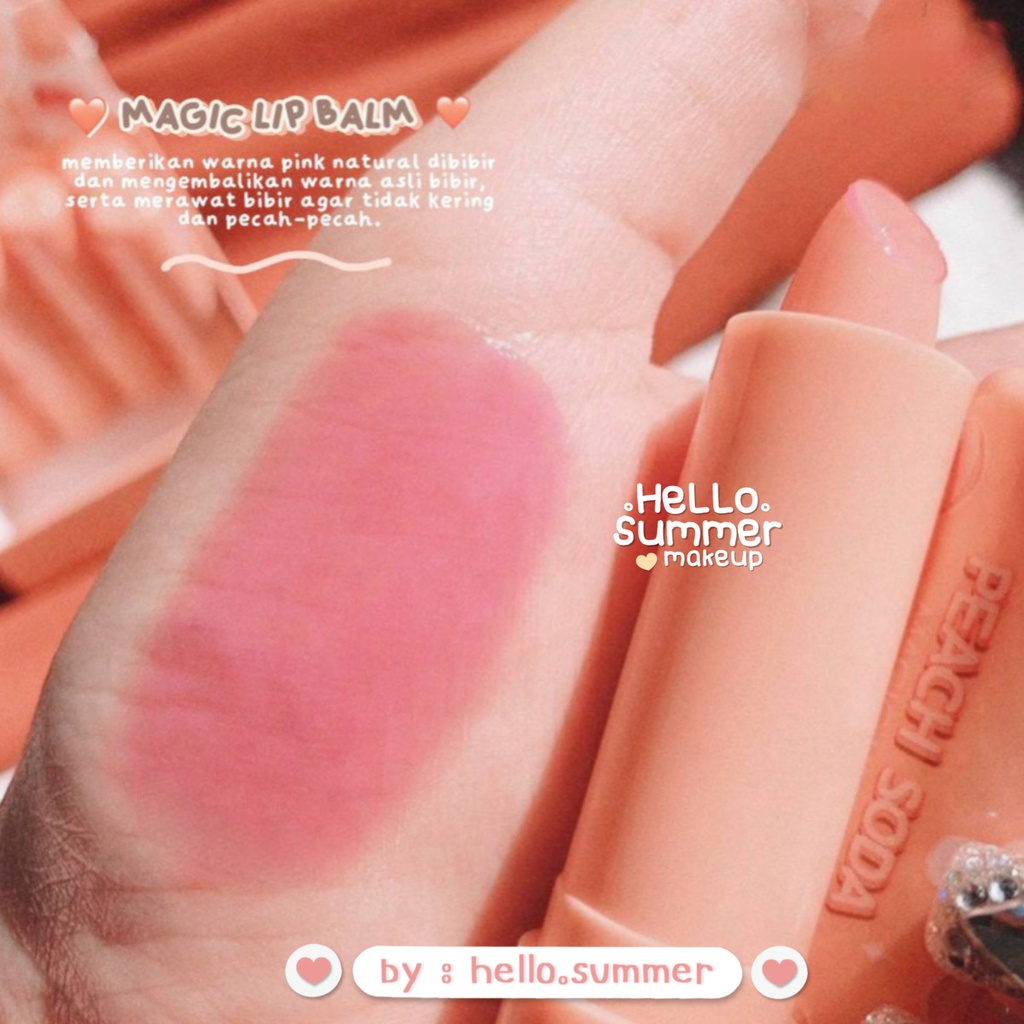 TANAKO Peach Soda Magic Lip Balm Color Lip Melembabkan Mencerahkan bibir Kering Pecah-Pecah