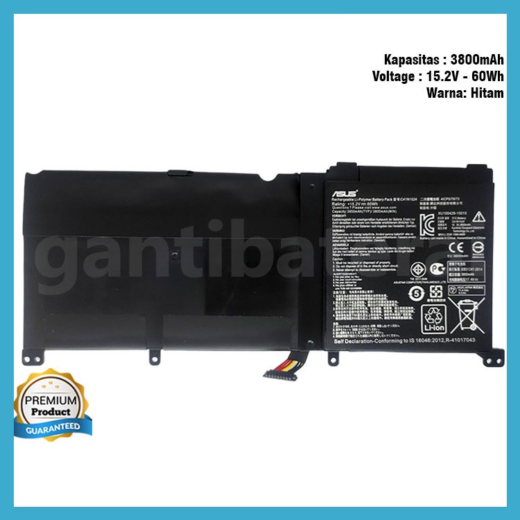 Baterai Asus N501VW-2B G501 G501VW UX501JW C41N1524 Original