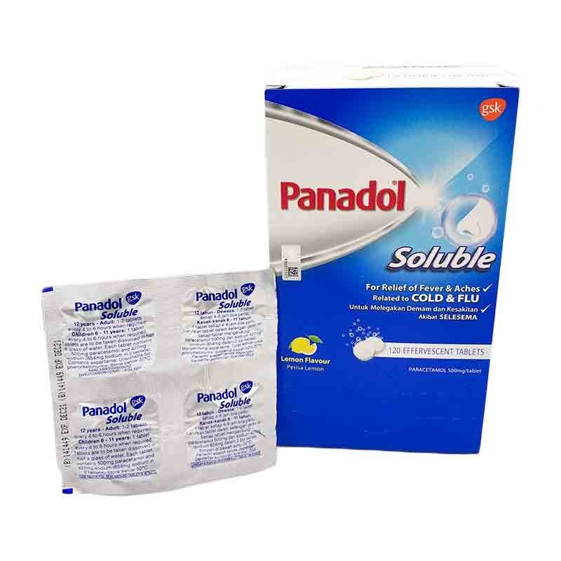 Panadol Soluble 4 tablets/strip malaysia Original import Handcarry panadol celup