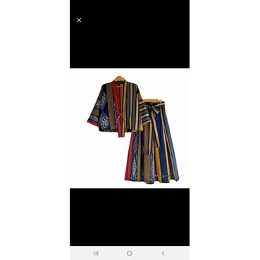 setelan kulot tenun gombyor salur