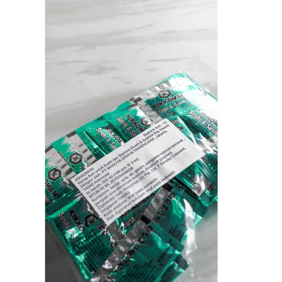

➽ KIKKOMAN Soy Sauce SACHET 3ml (100pcs) Kecap Asin Jepang Shusi Shasimi ☆