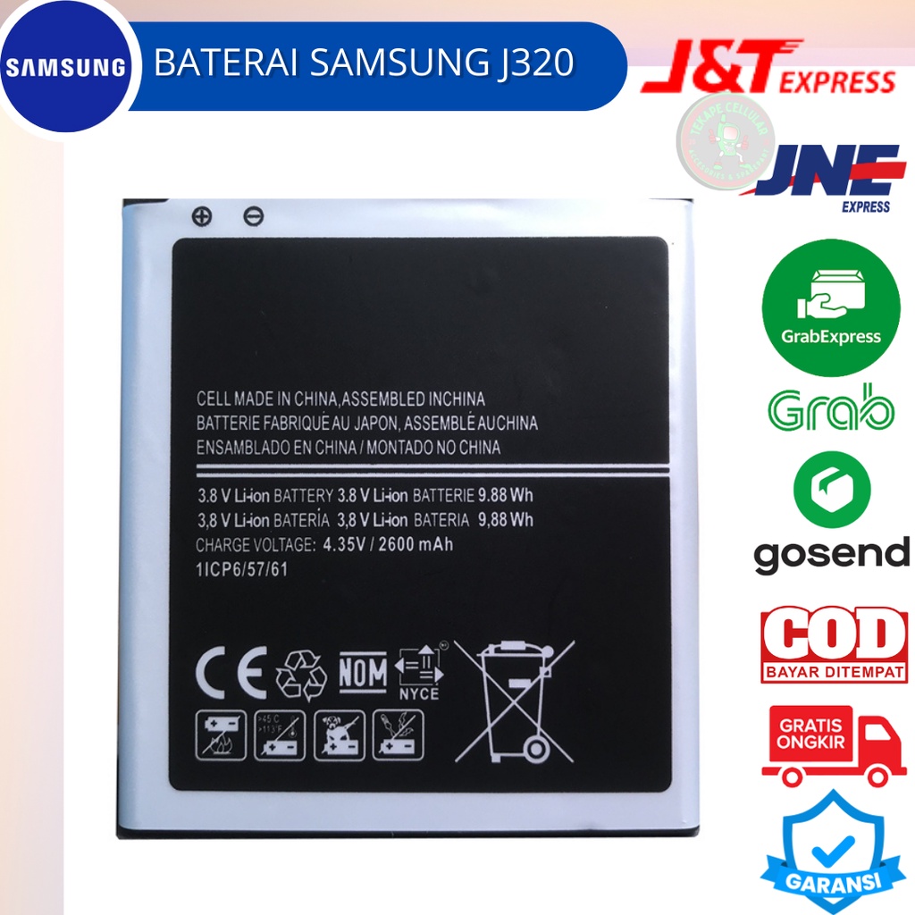 Baterai Samsung J3 2016 original oem bergaransi