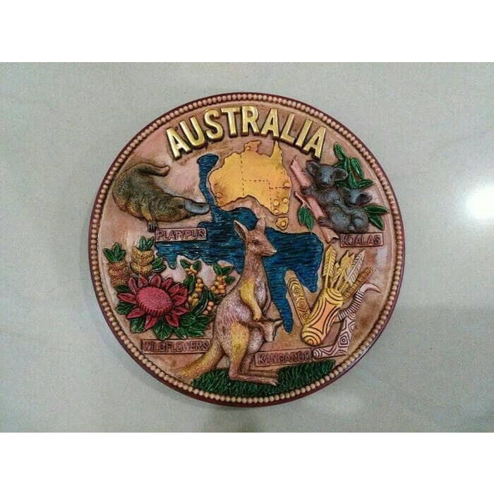 PAJANGAN PIRING HIAS AUSTRALIA DEKORASI RUMAH SOUVENIR MANCANEGARA