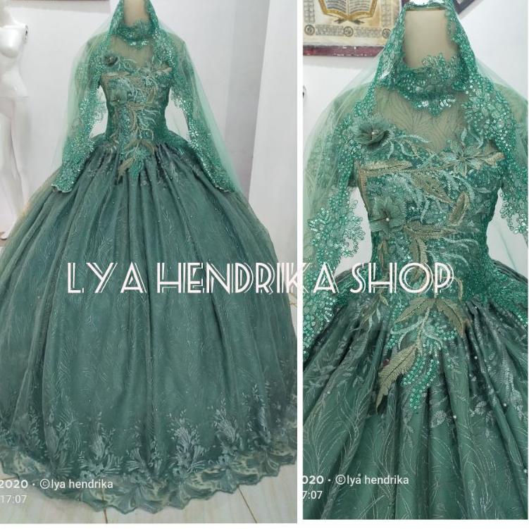 [ART. 9038] Baju pengantin hijau wardah