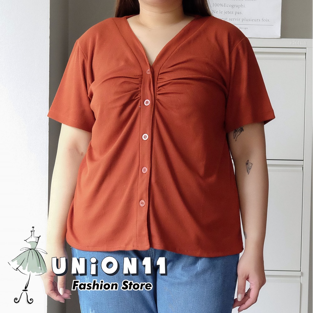 UNION11 - ATASAN JUMBO WANITA LD 120 / BAJU JUMBO WANITA / BAJU KERJA WANITA BIGSIZE / BLOUSE JUMBO WANITA / ATASAN JUMBO XXXL WANITA KARA