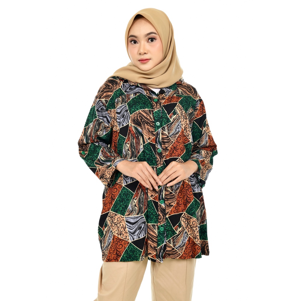 Kemeja Wanita Jumbo, Baju Atasan Jumbo motif Batik