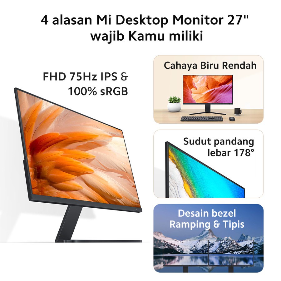 Xiaomi Mi Desktop Monitor 27&quot; 1080P FHD IPS 75Hz 100% sRGB RESMI