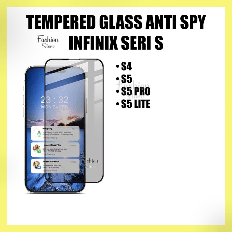 TEMPERED GLASS CERAMIC SPY ANTIGORES KACA KOMPATIBEL INFINIX SERI S S4/S5/S5Pro/S5 LITE