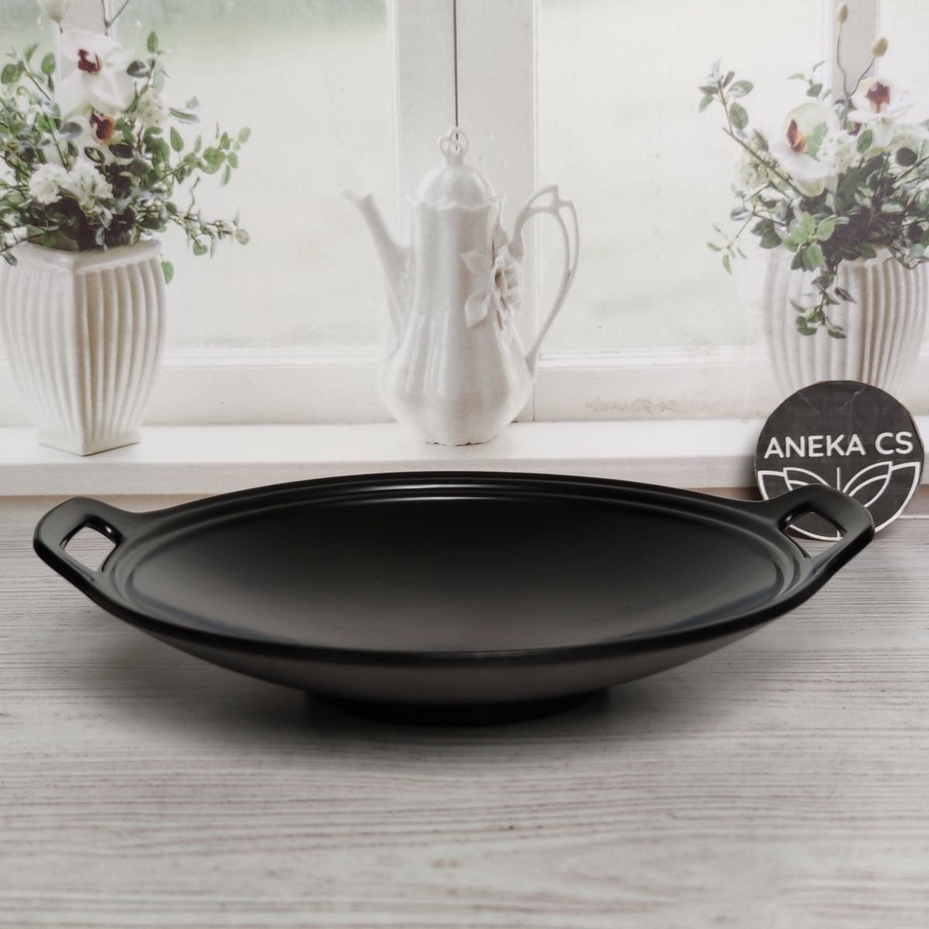 Melamin Piring Wajan 10 inch - Piring Saji - Piring Bentuk Wajan - Piring Cafe - Piring Unik - Pirin