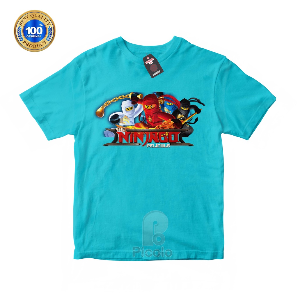 (FREE NAMA) BAJU KAOS ATASAN ANAK MOTIF THE NINJAGO PELICULA UNISEX Bahan COTTUN