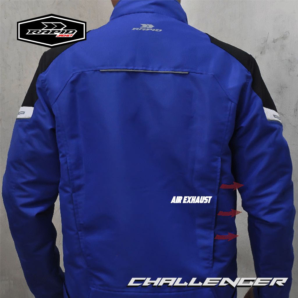 Jaket motor pria anti angin dan air RAPID CHALLENGER jacket reflektif berventilasi anti gerah