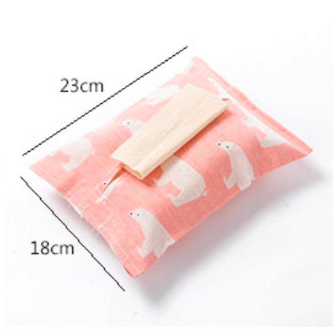 T&amp;Y Tempat Tissue Bahan Kanvas Kain Motif Lucu Cover Sarung Tempat Tisu Kain Tissue Mobil Rumah Kamar Toilet Import Murah