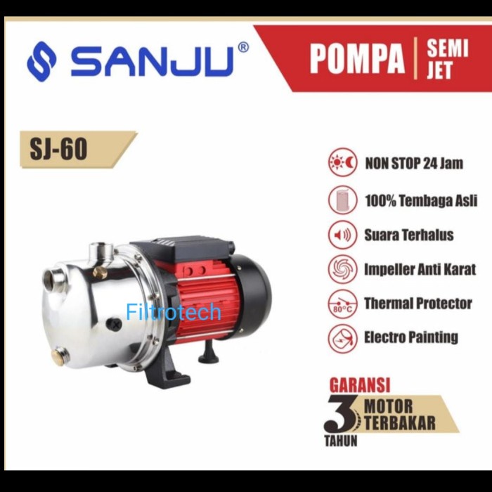 POMPA AIR STAINLESS STEEL SANJU SJ 60 / POMPA AIR ISI ULANG