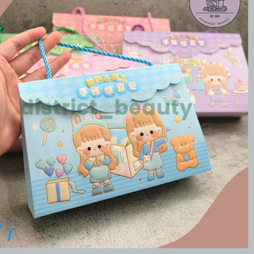 

✨12.12✨ COD PAPERBAG STIKER SET 7 IN 1 HAMPERS KADO SET JURNAL DECORATION AESTHETHIC TERMURAH 