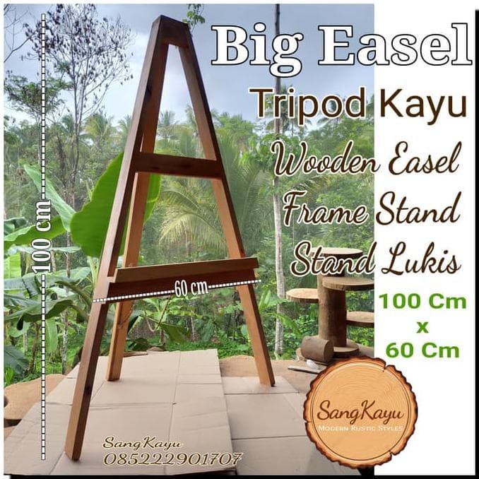 

Terlaris Best Seller Wooden Easel 60X100 Frame Stand Kayu Tripod Canvas Stand