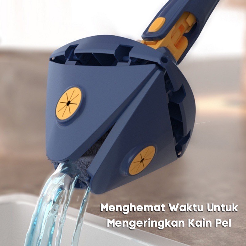 Alat Pel Lantai Segitiga Pembersih Mengepel Lantai Multifungsi Triangle Design Portable Mop - Bisa Langsung Press