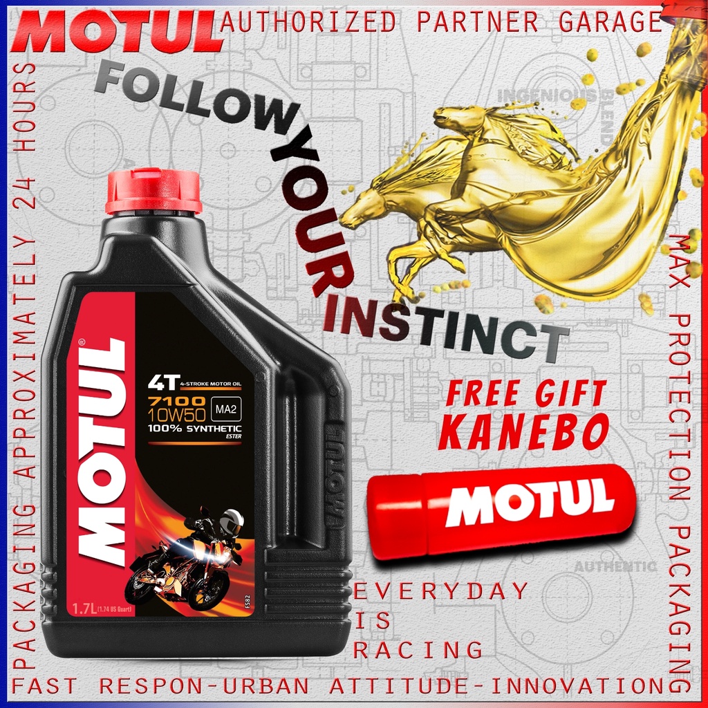 OLI MOTUL IMPORT 7100 4T 100% SYNTHETIC/ ESTER/10W50/1.7L/MA2/ORIGINAL