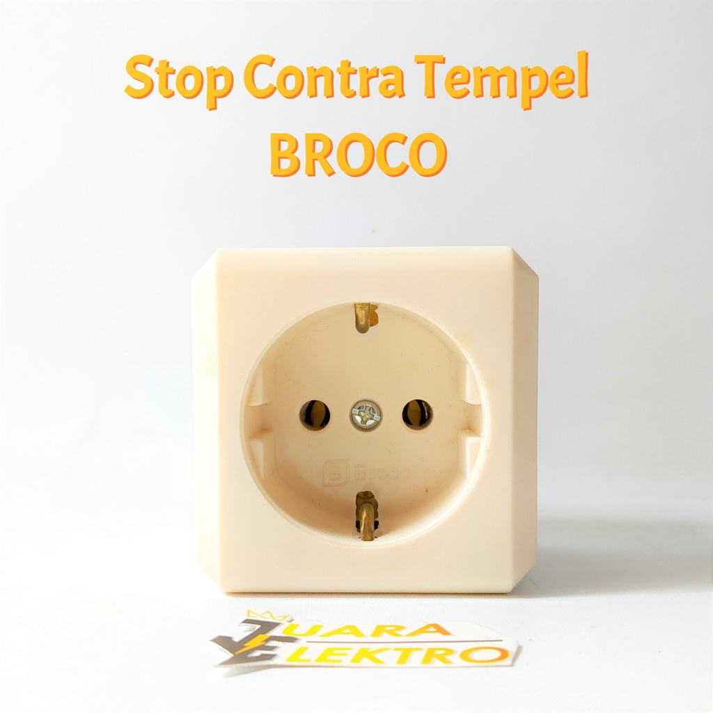 (1 PCS) Stop Contra Tempel BROCO | Stop Kontak Model Tempel Merk Broco