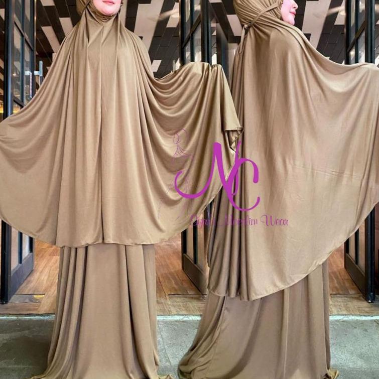 PLG.30Ma23м ‑ PROMO - Mukena Polos Jumbo Bahan Kaos Jersey Mukenah Bigsize XXXL Model Terbaru Murah