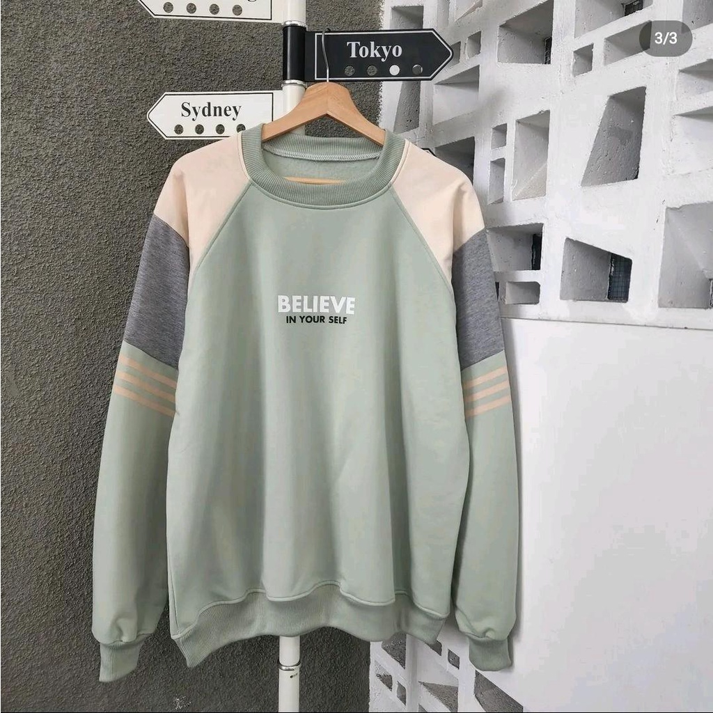 {COD} SWEATER CREWNECK BELIEVE HAND