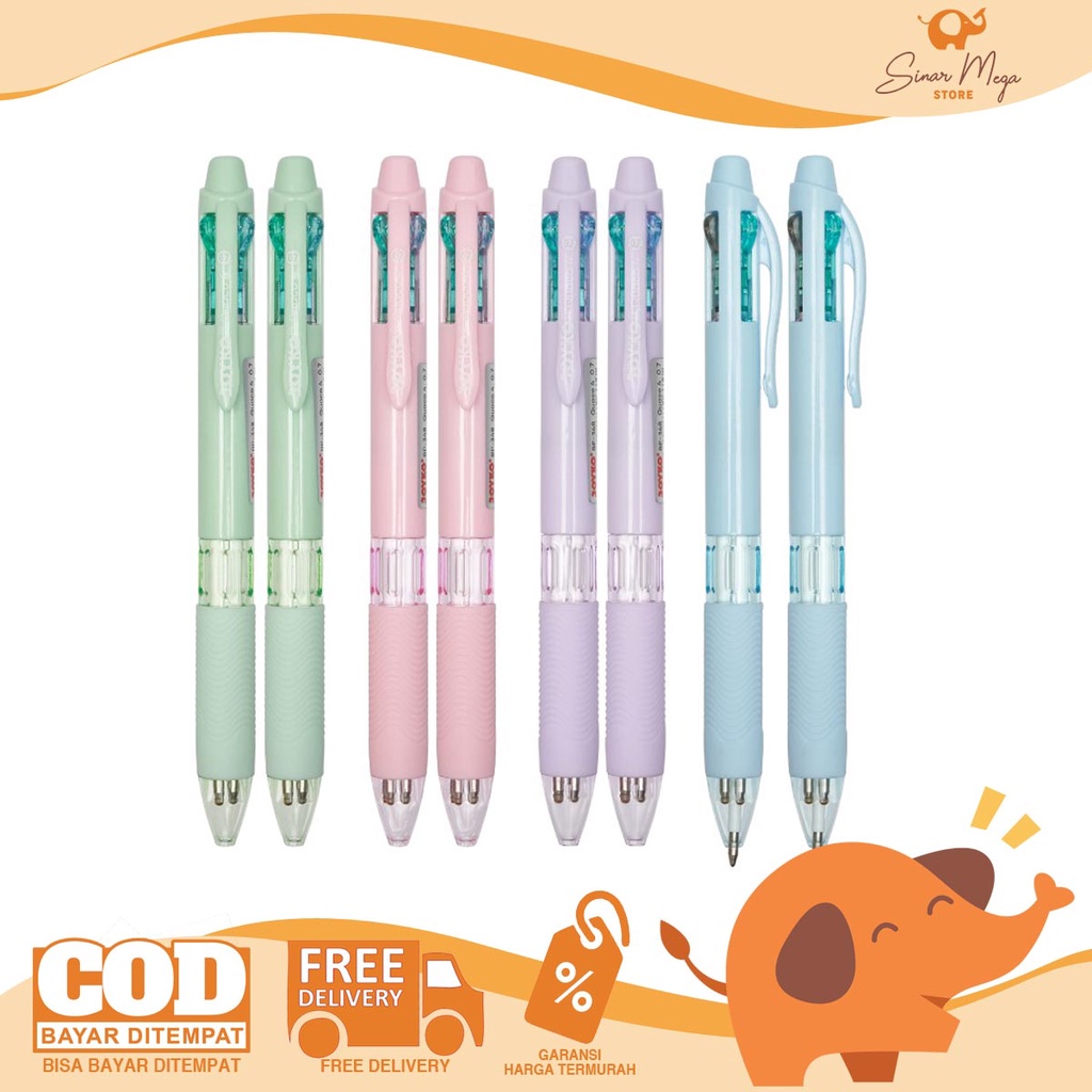 

Joyko Ball Pen BP-348 Quaco 4 Warna 0.7mm Pulpen Pena 4 Warna Color Pulpen Cetek Warna Warni