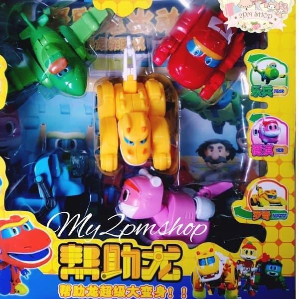 PROMO GOGO DINO ROBOT VIRAL BERUBAH 1 SET ISI 5 MAINAN ANAK GOGO DINO SERI - MOMO DINO