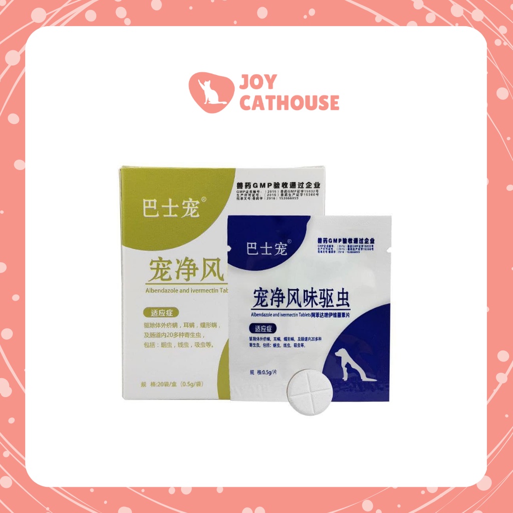 Obat Cacing Cacingan Kucing Anjing Tablet Sachet