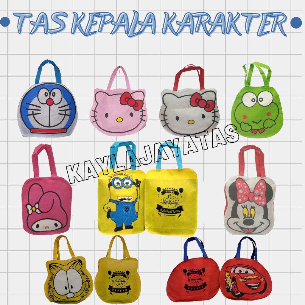 

TAS ULANG TAHUN / TAS SOUVENIR ULANG TAHUN KEPALA KARAKTER / READY STOK