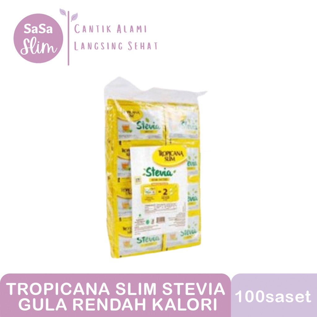 

SaSaSlim - Jual Tropicana Slim Stevia Gula Rendah Kalori 100 Sachet