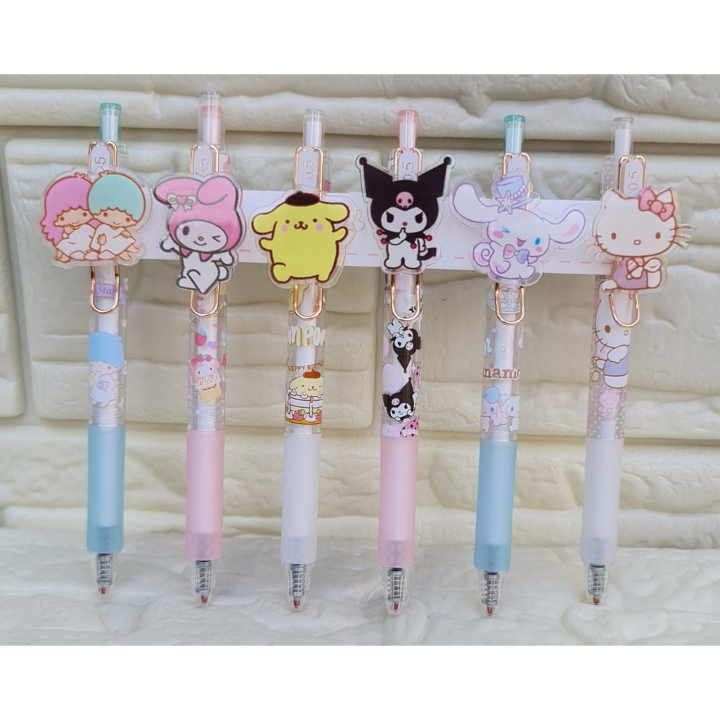 GP Pulpen Gel Desain Kartun My Melody Kuromi Cinnamoroll Kitty Sanrioed Untuk Stationery Kantor/PULPEN MIKA