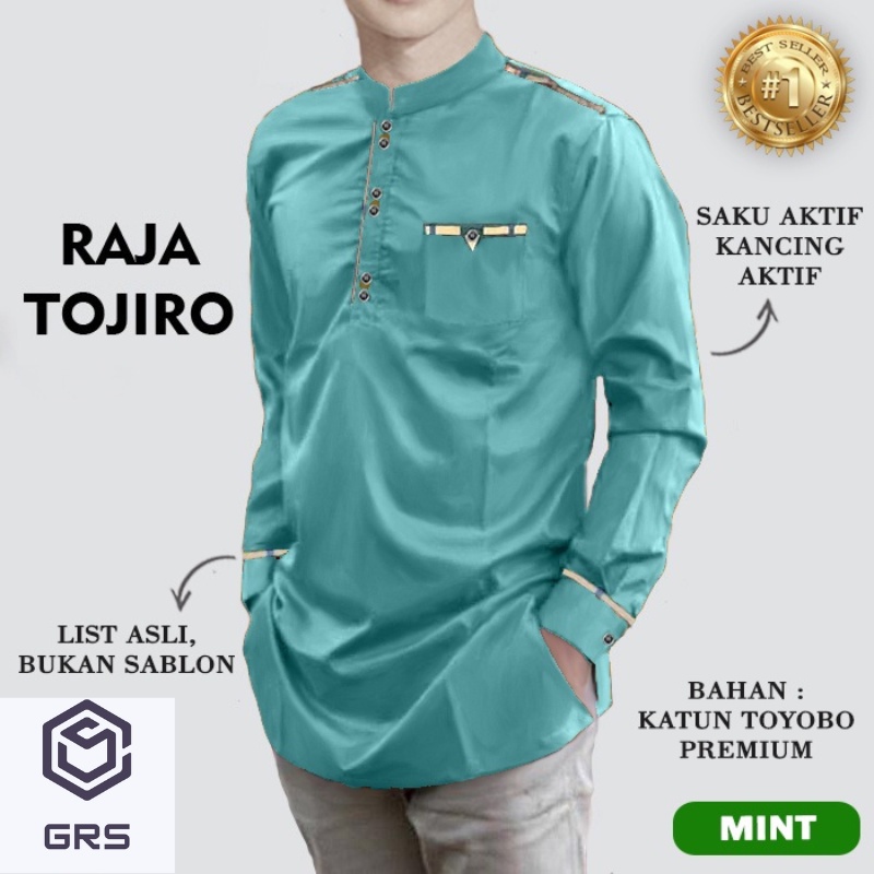 Baju Koko Pria Lengan Panjang koko Muslim Cowok QURTA RAJA TOJIRO