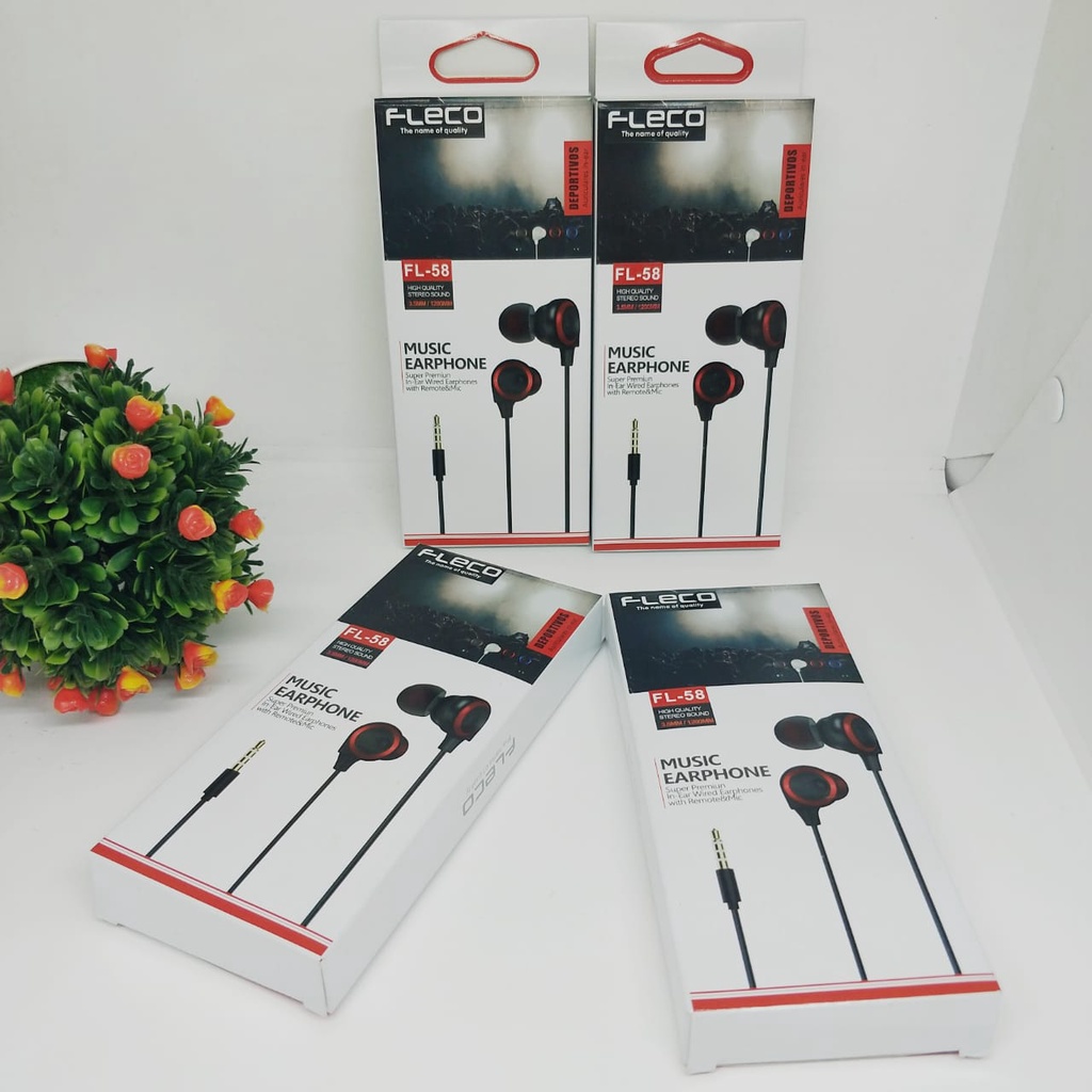 HANDSFREE / HEADSET FLECO FL 58 EARPHONE FL58 PREMIUM QUALITY BASS BY.MINIGO