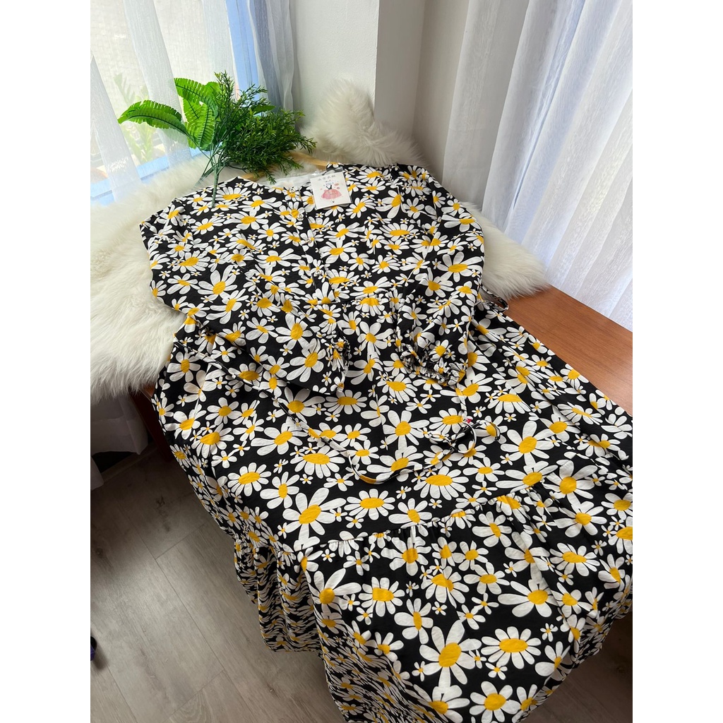 Dress Daisy Hitam Import BY ALLNKnitwear