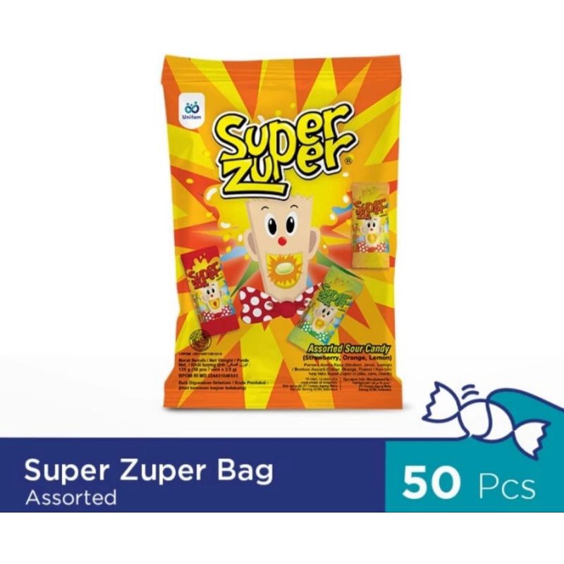 Super Zuper Permen Sour Candy Isi 50Pcs