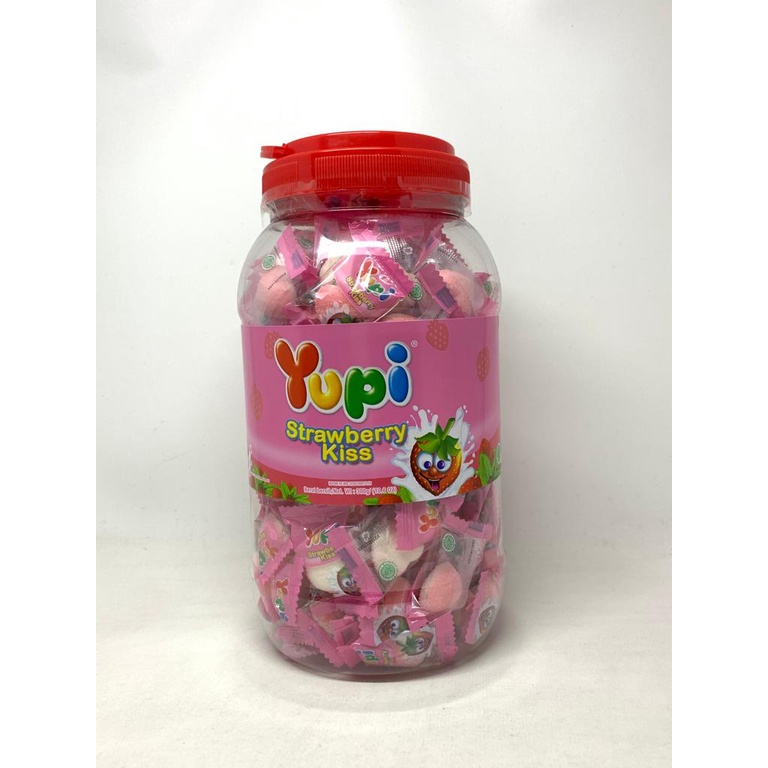 

PERMEN YUPI STRAWBERRY KISS JAR TOPLES 300 GR