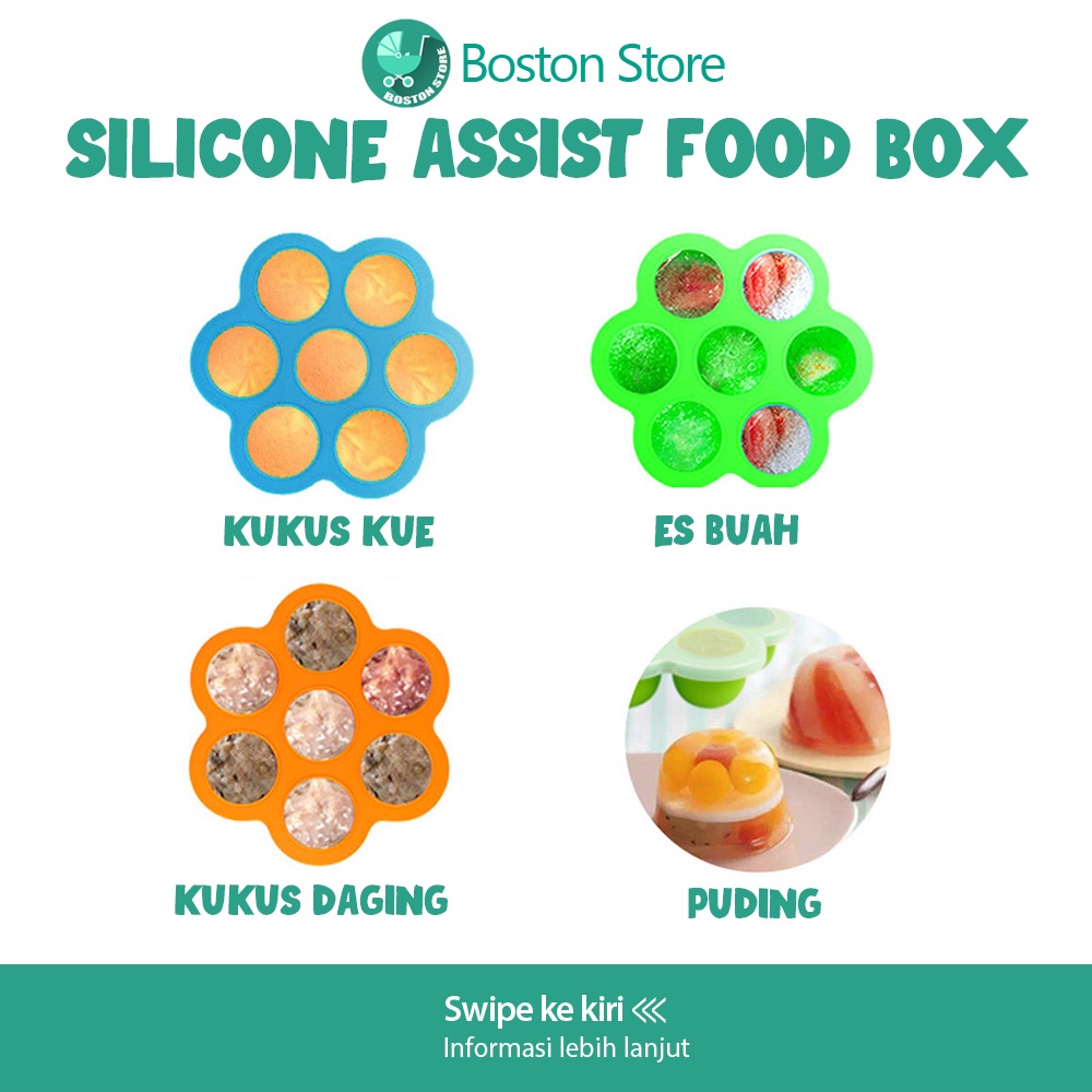 Bostonstore Piring Makan Bayi Silicon Anti Tumpah Slip Multifungsi 7 lubang Froze / Cetakan Kue Silikon / Cetakan Kue Silikon Tahan Panas / Cetakan Kue Silikon Tebal / Cetakan Kue Silikon Bulat / Cetakan Kue Silikon Bisa Kukus / Cetakan Makanan Anak